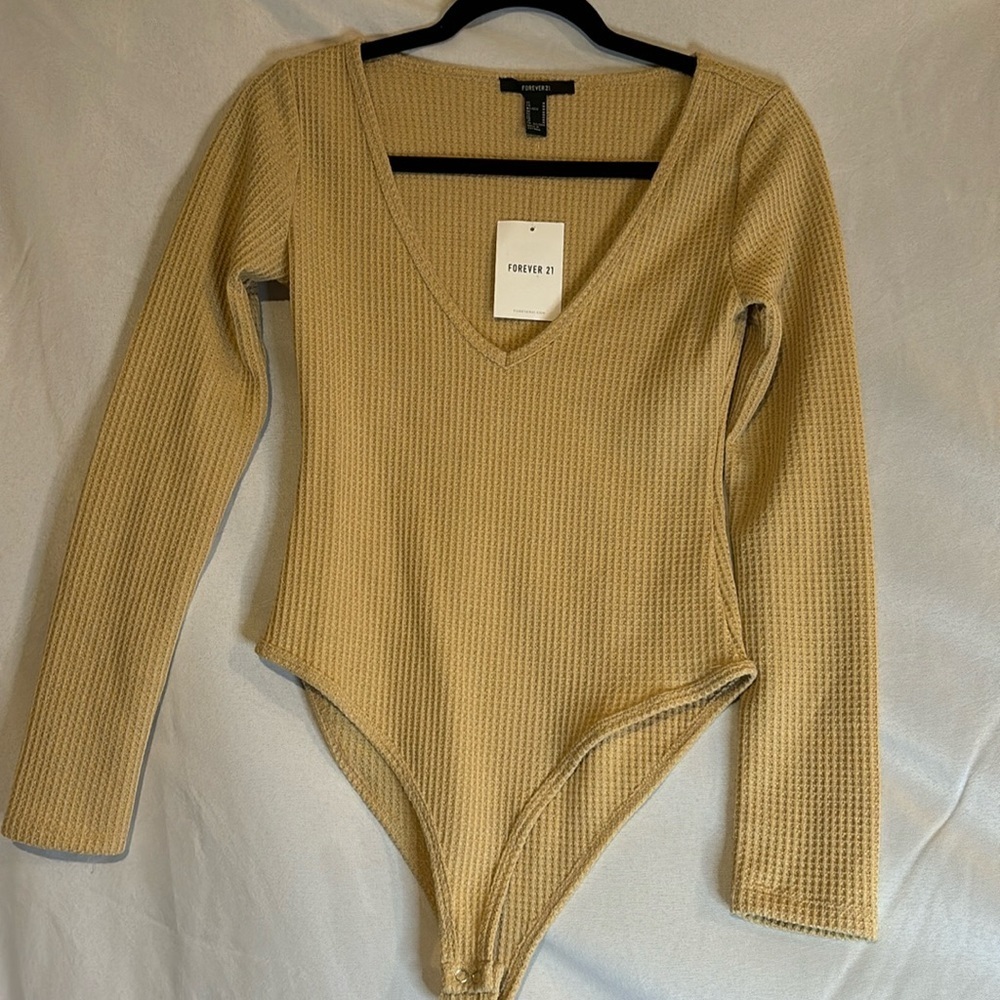 Forever 21 Waffle Weave One Piece Bodysuit Size M